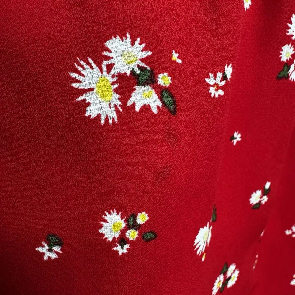 Franki by Francesca’s Perdita Tween Dress Red Daisy Smocked High Low Size YTH 12